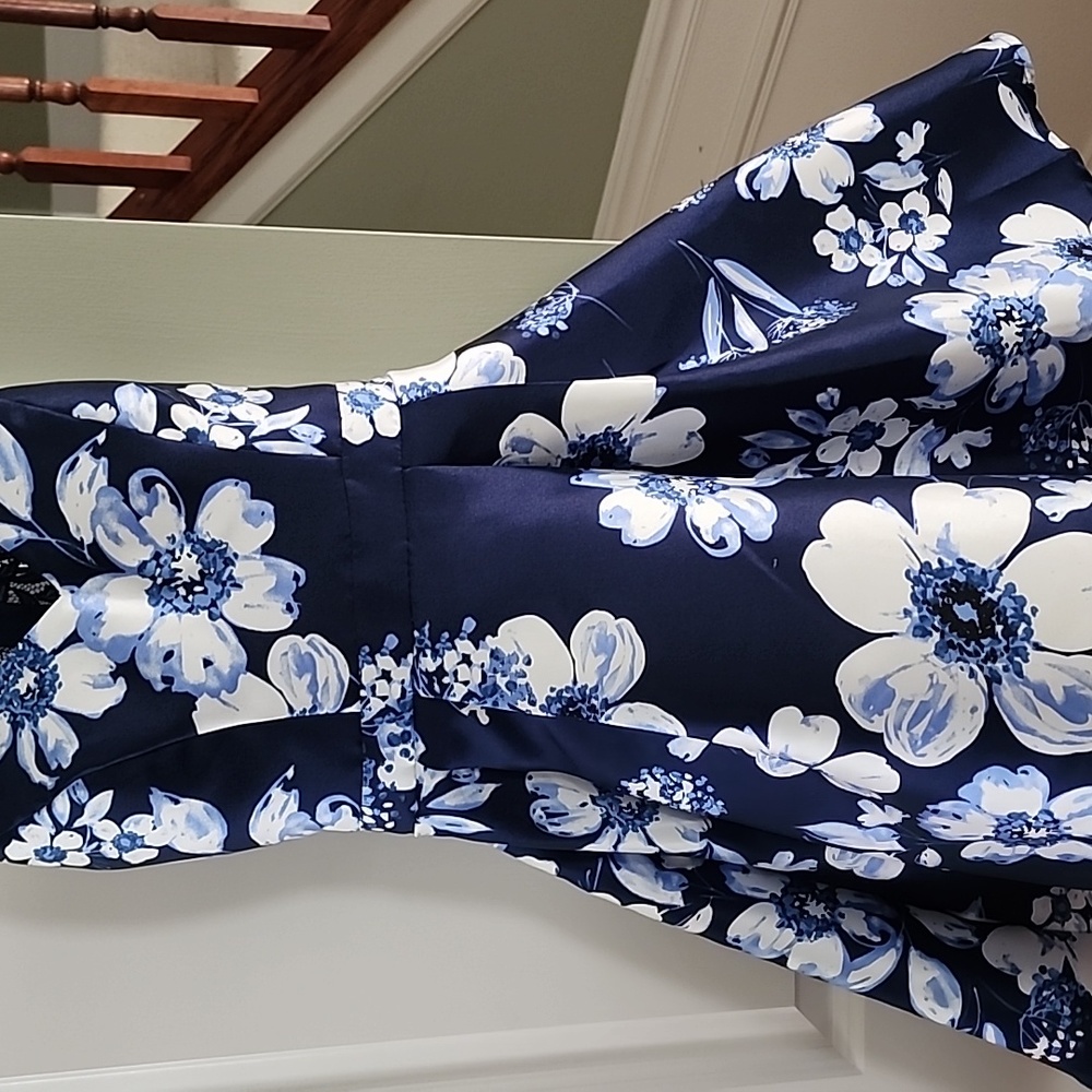 B Darlin Navy Flowered dress